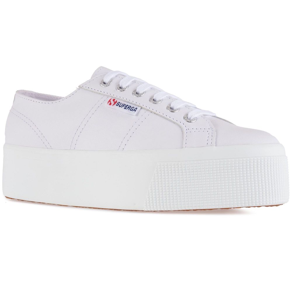 Superga 2790 Nappa Grey Platform Sneakers - Women's Sneakers USA | US5351837